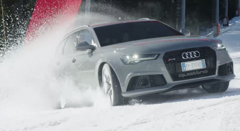 Audi Se Lance Dans Une Course Effrénée Contre Un Skieur Pro